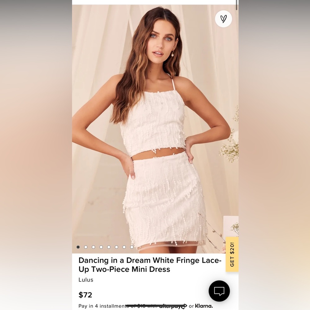 Dancing in a Dream White Fringe Lace-Up Two-Piece Mini Dress